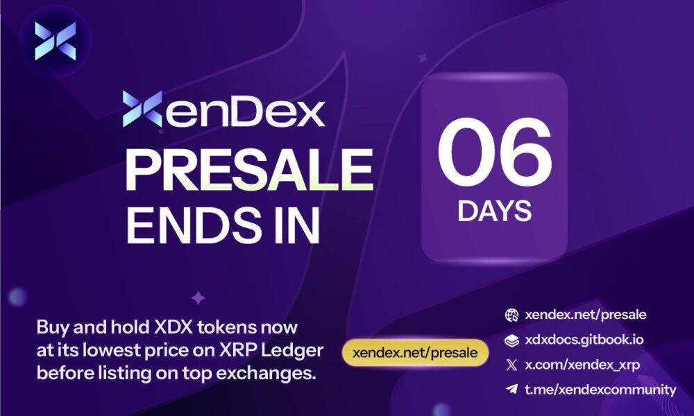 xrp-news:-buy-$xdx-token-before-presale-ends-in-6-days-on-xendex,-a-leading-dex-on-xrp-as-cme-group-launches-xrp-futures